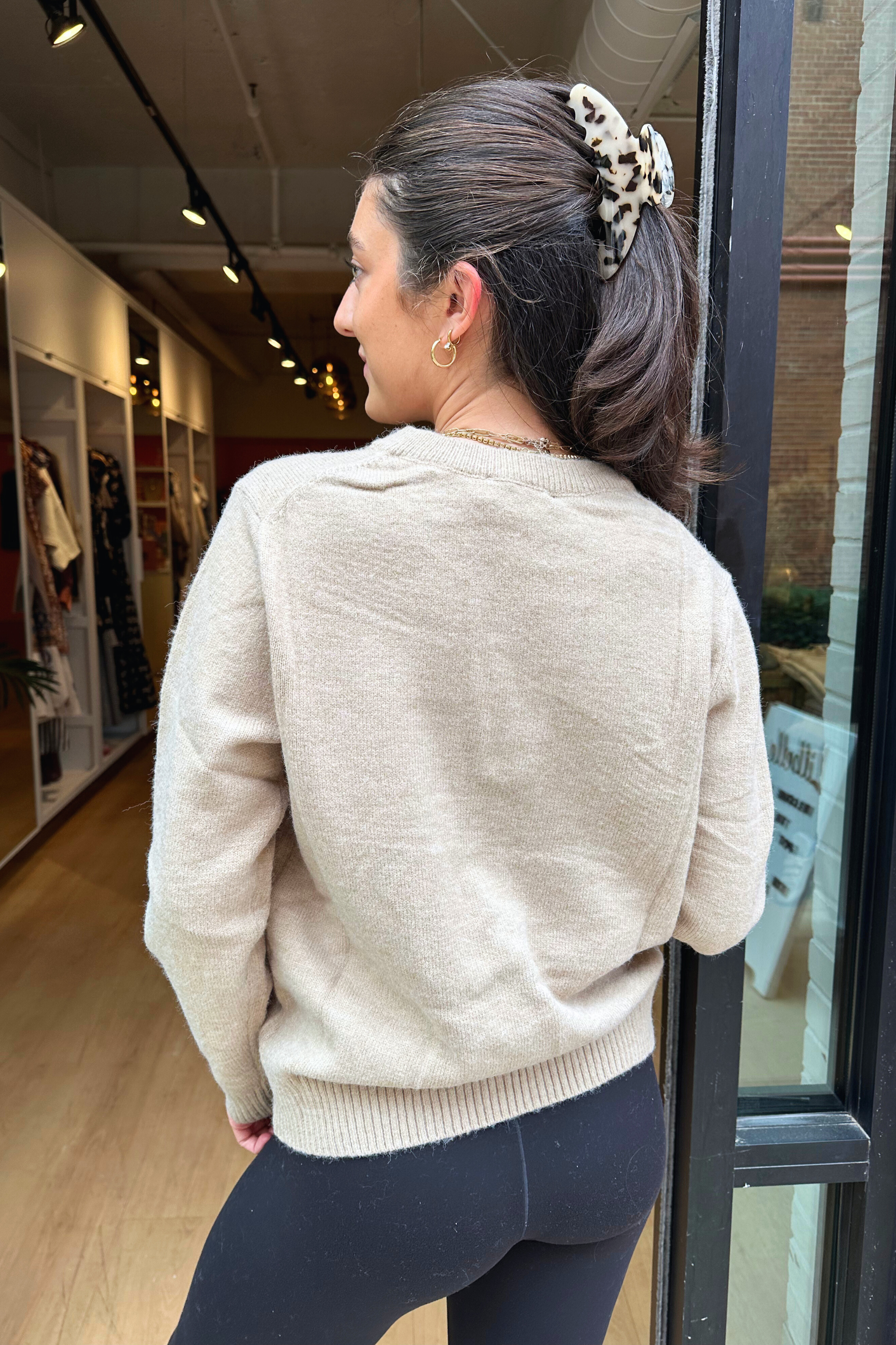 Barry Button Detailed Sweater - Taupe