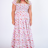 Lil Smocked Maxi Dress - Seashells Coral