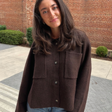 Loren Chunky Pocket Cardigan - Brown