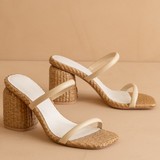 Margaret Strappy Rattan Heel - Butter