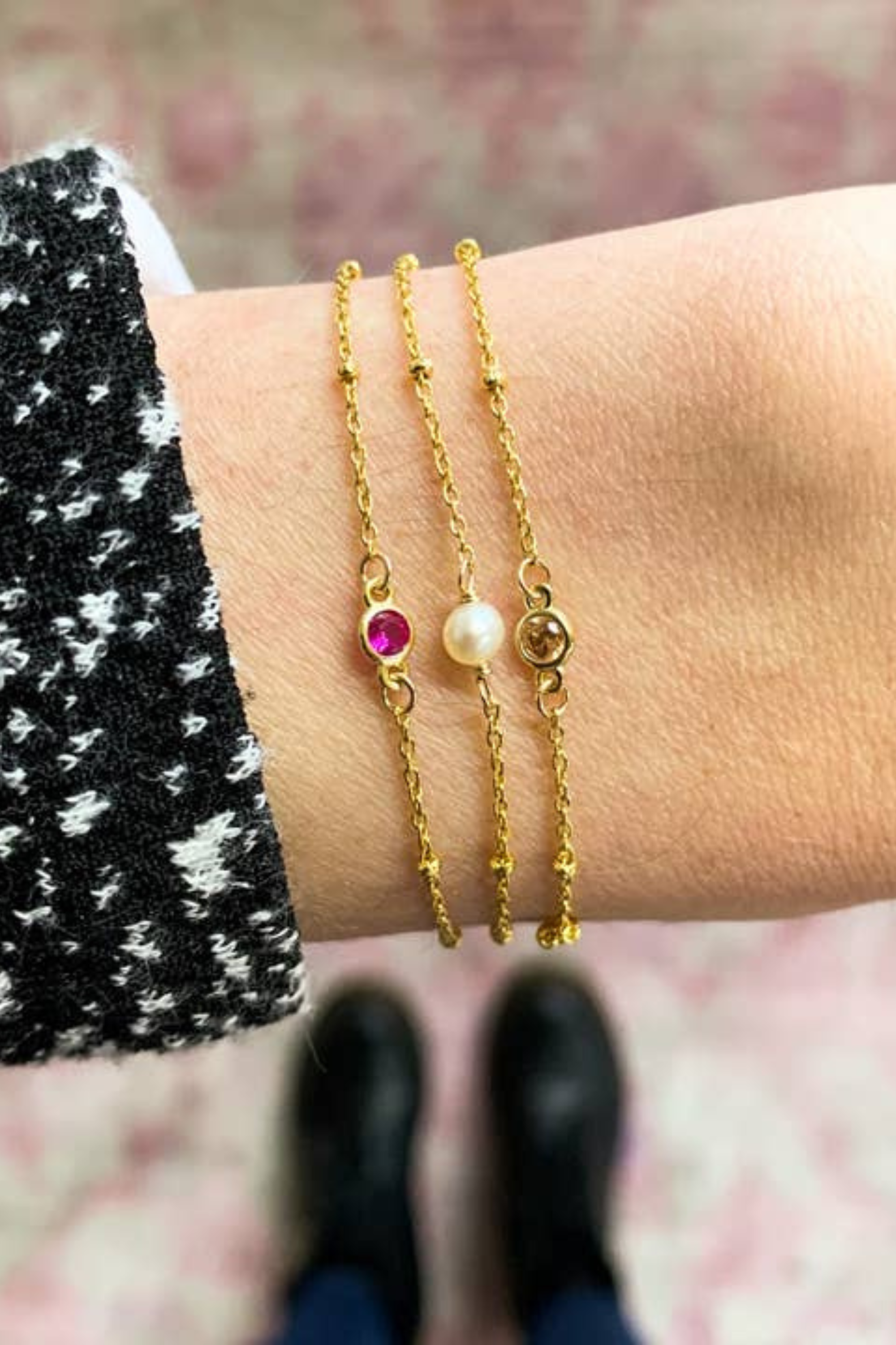 Dainty Birthstone Bracelet - June