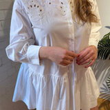 Oasis Eyelet Mini Dress - Off White