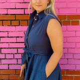 Kaleigh Midi Dress - Navy
