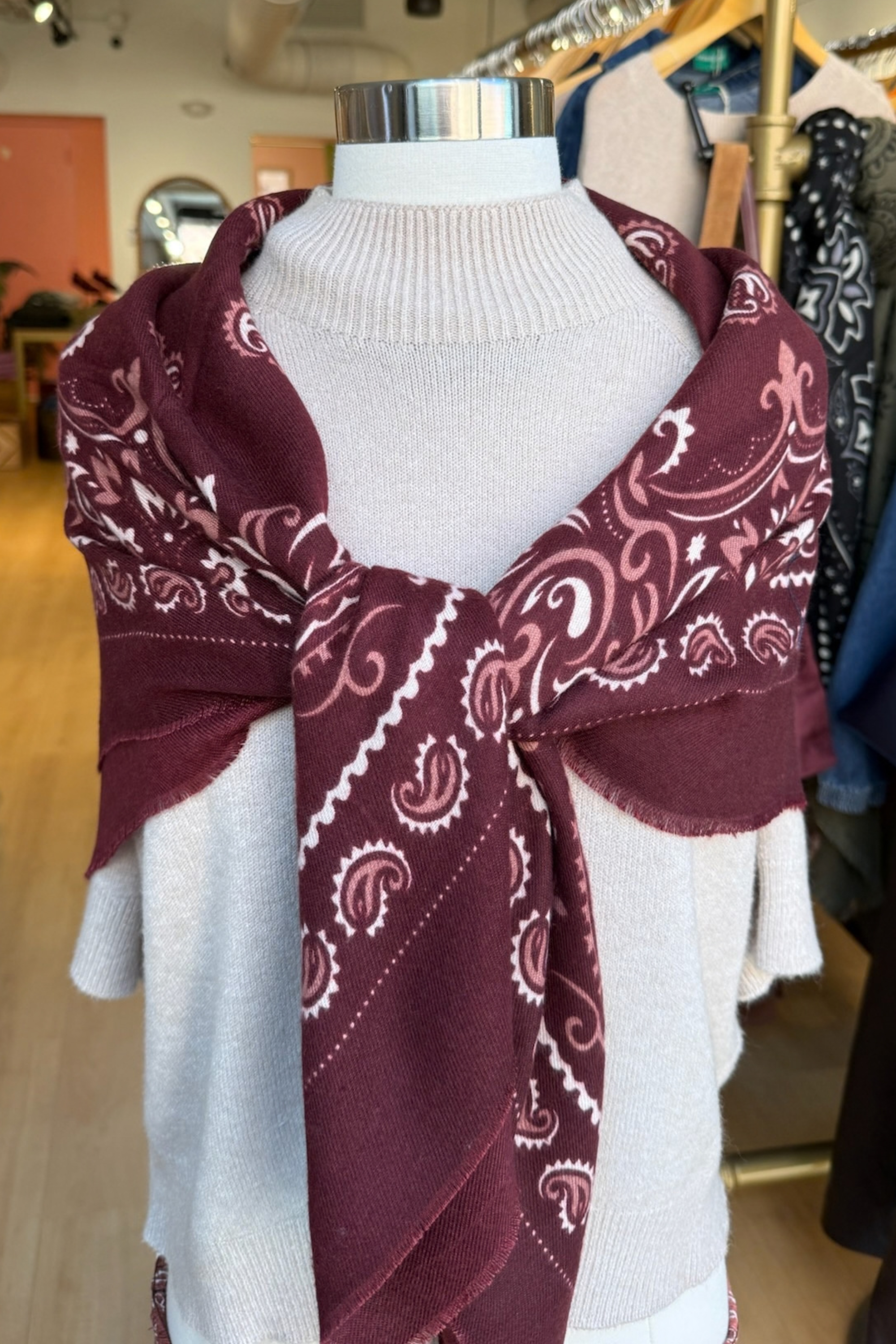 Bandana Square Scarf - Bordeaux