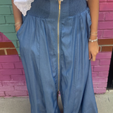 Clara Denim Maxi Skirt - Light Tencel