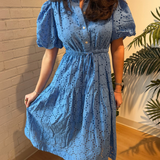 Sanibel Eyelet Midi Dress - Urban Blue