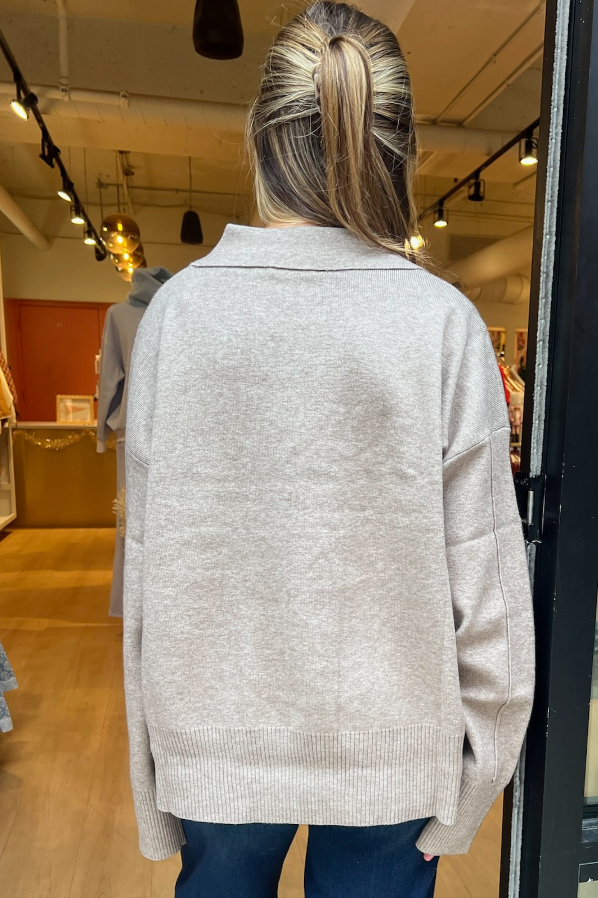 Delilah Collared Sweater - Beige