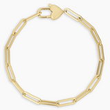 Heart Padlock Bracelet - Gold