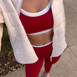 Ciara Layered Bra Top - Cherry