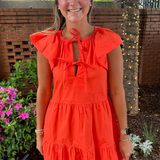 Daisy Mini Sundress - Sun Red