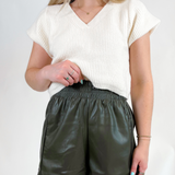 Harley Leather Short - Olive