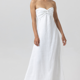 Melody Linen Maxi Dress - White