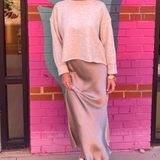 Nat Silky Slip Skirt - Mocha