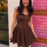 Shay Suede Mini Dress - Brown