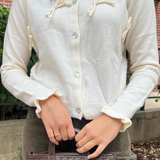 Mini Bow Cardigan - Ivory