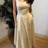 Victor Stripe Maxi Dress - Creme