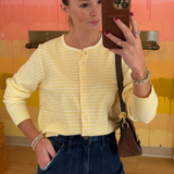 Montana Striped Cardigan - Butter Yellow