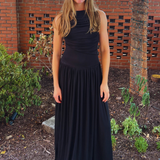 Brinley High Neck Maxi Dress - Black