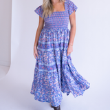 Lil Fall Smocked Maxi Dress - Purple Mix