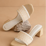 Francesca Block Heel - Natural