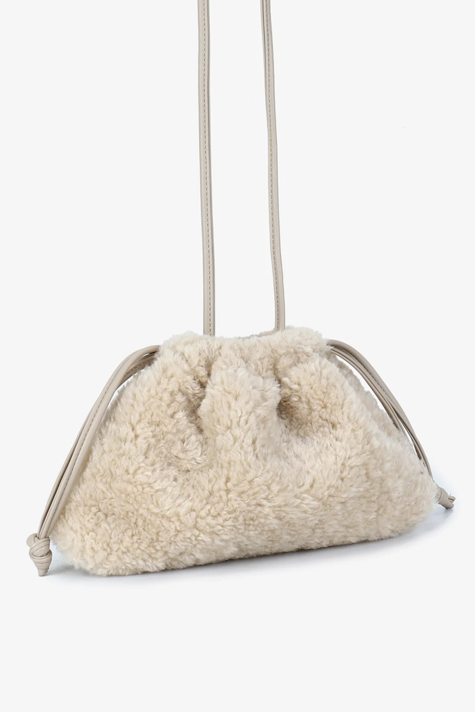 Lozen Mini Fur Clutch - Cream