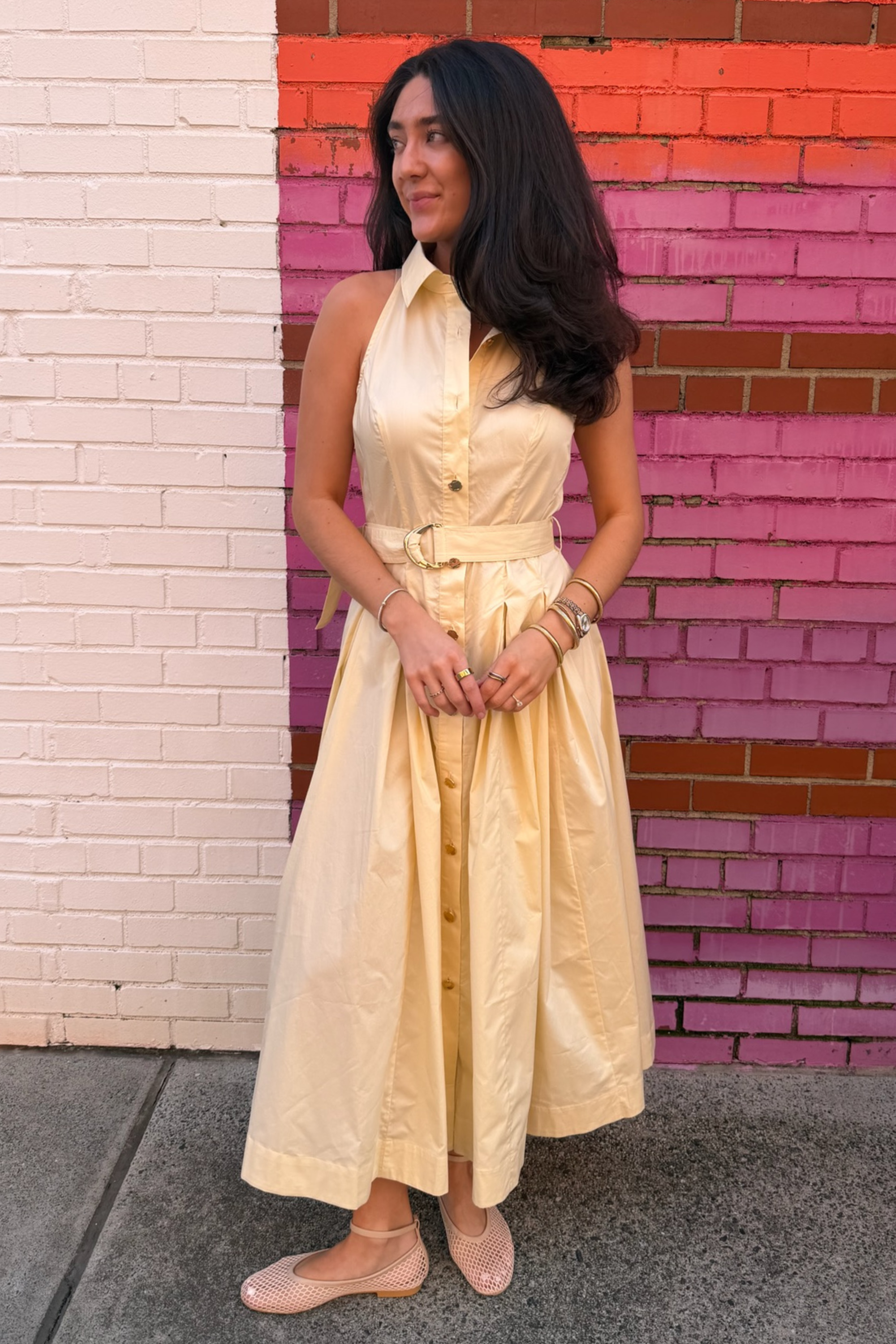 pastel solid dress asdoklhq Maxi Dresses Pastel Boho Dresses Smocked A Line for Women's Solid Color Ruffled No Sleeve Casual Stylish Dress Pink 2X
