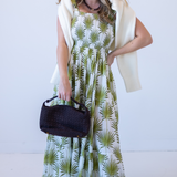 Erin Tie Back Maxi Dress - Palms Green
