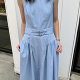 Bailey Buckle Midi Dress - Chambray