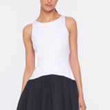 Addison Drop Waist Mini Dress - Black/White