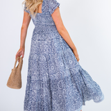 Lil Smocked Maxi Dress - Navy Explosion