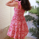 Joy Bow Mini Dress - Palm Beach Magenta