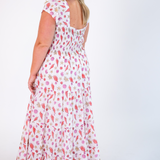 Lil Smocked Maxi Dress - Seashells Coral