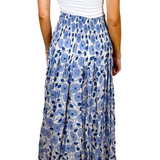 Britt Smocked Maxi Skirt - Soft Blue Mum