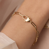 Heart Padlock Bracelet - Gold