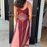 Patricia Silk Maxi Dress - Red Multi