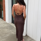 Tillie Midi Dress - Brown