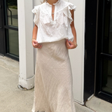 Pasha Flutter Top - White