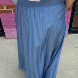 Clara Denim Maxi Skirt - Light Tencel