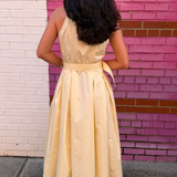 Zarae Solid Collar Maxi Dress - Pastel Yellow