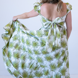 Erin Tie Back Maxi Dress - Palms Green