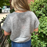 Diamond Short Sleeve Sweater - Gris