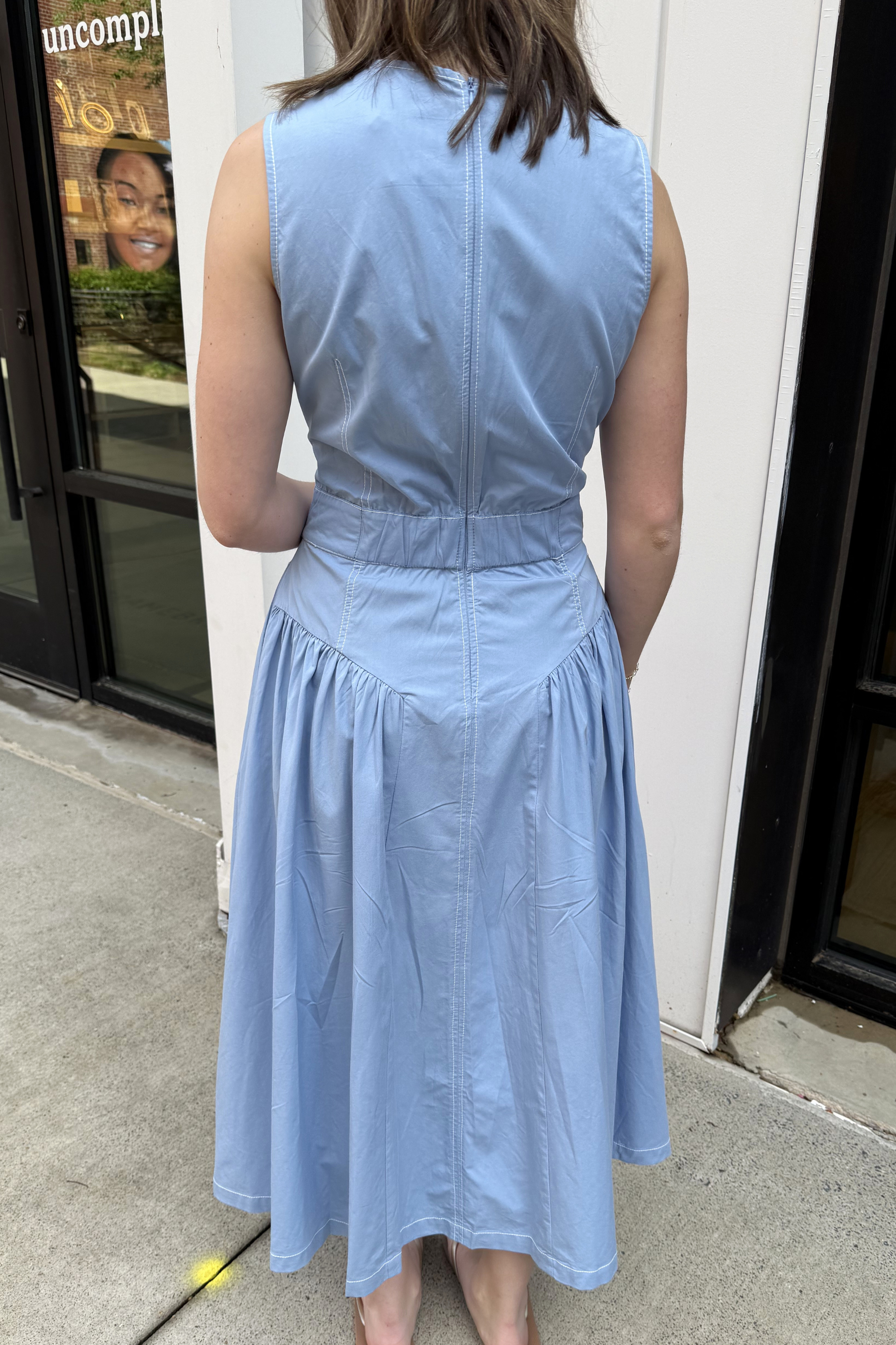 Bailey Buckle Midi Dress - Chambray