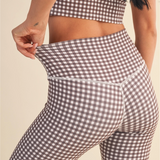 Grace High-Rise Leggings - Brown Gingham