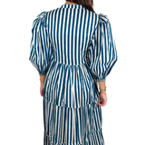 Hirma Maxi Dress - Navy Medium Stripe