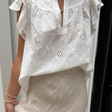 Pasha Flutter Top - White