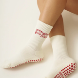 Pilates Grip Sock - Pilates Girl Red