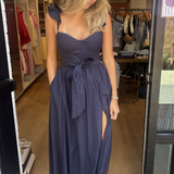 Dani Corset Midi Dress - Navy