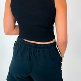 Varsity Stripe Sweatshorts - Black