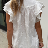 Pasha Flutter Top - White