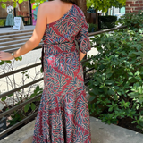 Isabella One Shoulder Maxi Dress - Multi